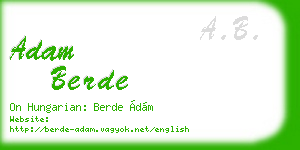 adam berde business card
