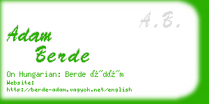 adam berde business card